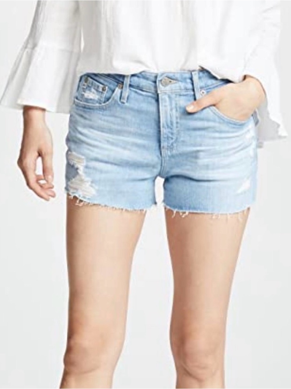 AG The Bryn Ex-Boyfriend Cut Off Distressed Denim Shorts Size 28